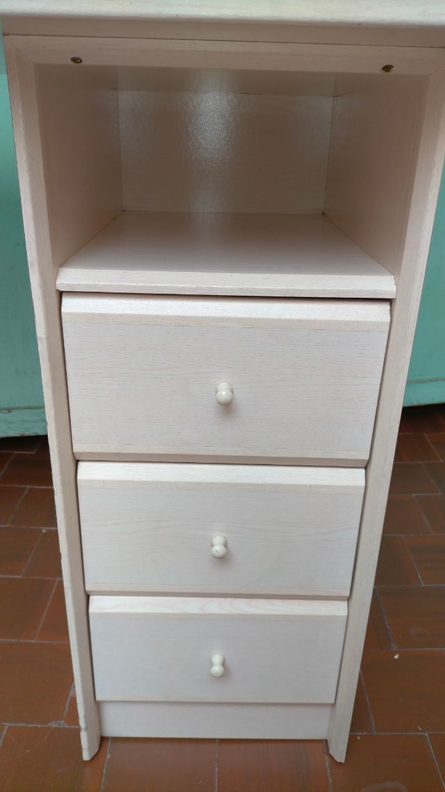 Escritorio blanco 95x50cm de madera, con cristal