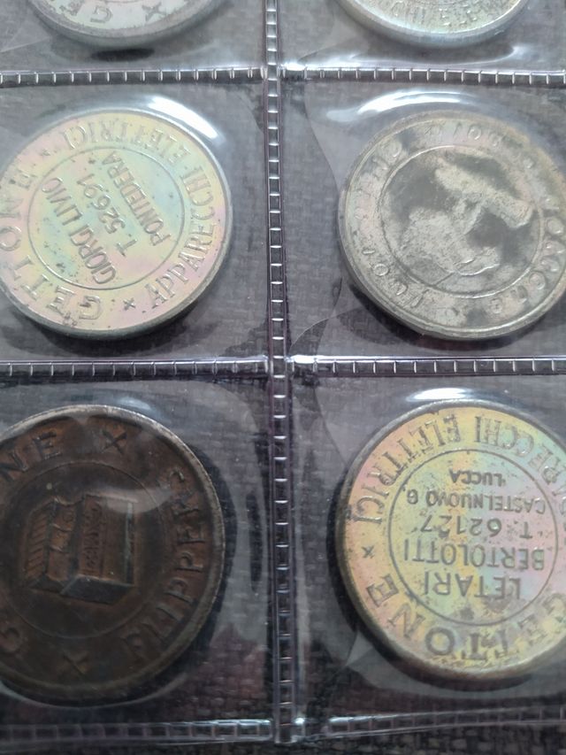 Lotto gettoni apparecchi elettronici antichi token