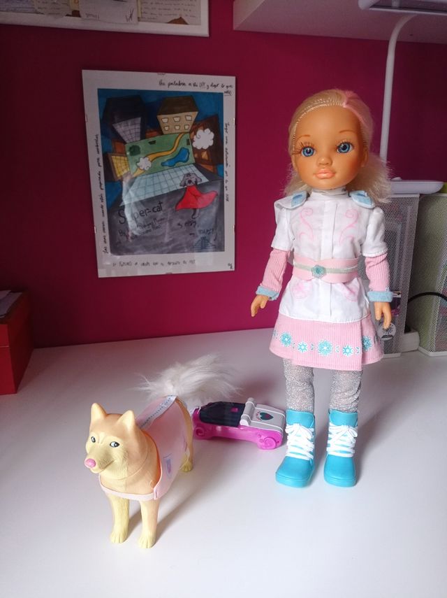 Nancy nieve con su perro