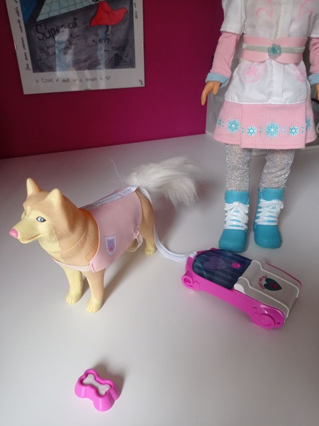 Nancy nieve con su perro