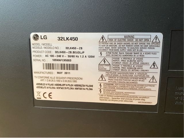 Televisión LG 32”