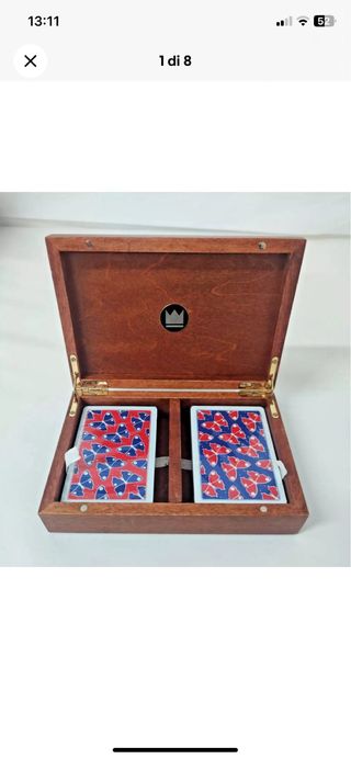 JUEGO COFANETTO CARTE IN LEGN MERCANTE IN FIERA '