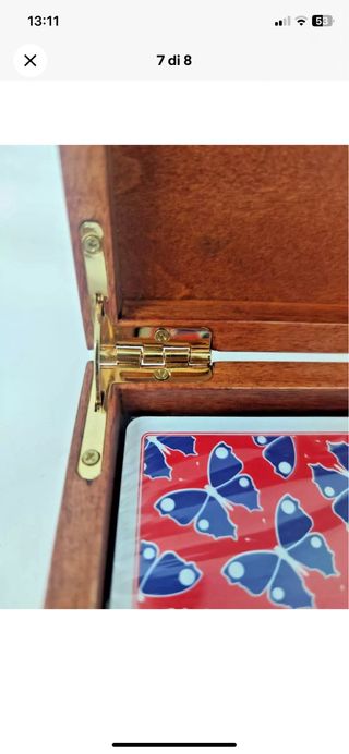 JUEGO COFANETTO CARTE IN LEGN MERCANTE IN FIERA '