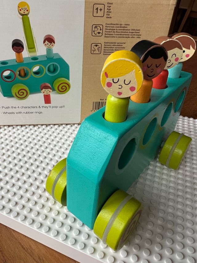 Bus Pop Up Montessori Coche Madera Andreu Toys