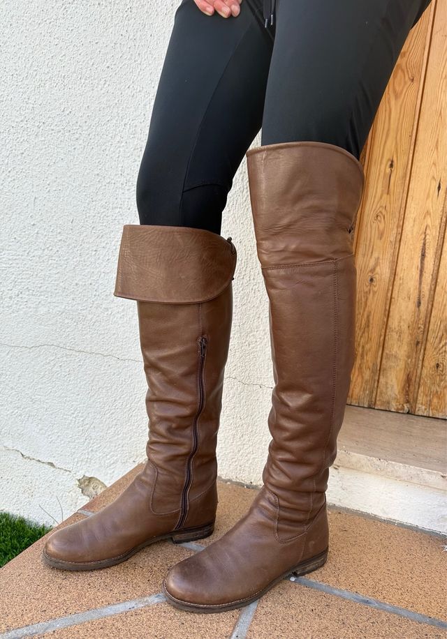 Botas altas mujer piel marrón