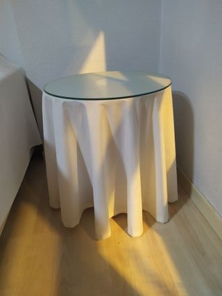 Mesa camilla y vidrio 50 diámetro