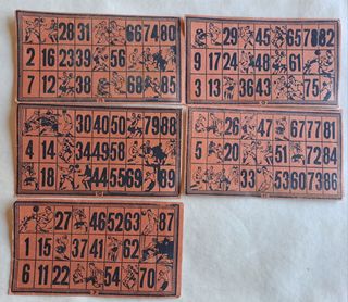 Cartones Loteria loto bingo antiguo