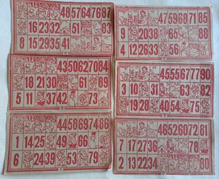 Cartones loteria loto bingo antiguo