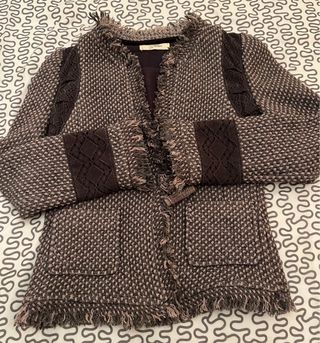 Chaqueta gris y rosa Mariella Rosati