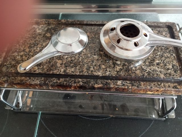 Plancha Asar piedra con quemadores