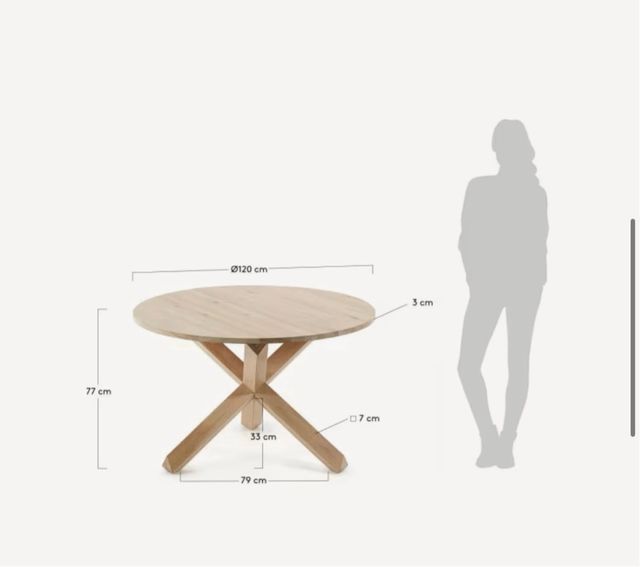 Mesa Madera Maciza Roble 120cm Kave Home