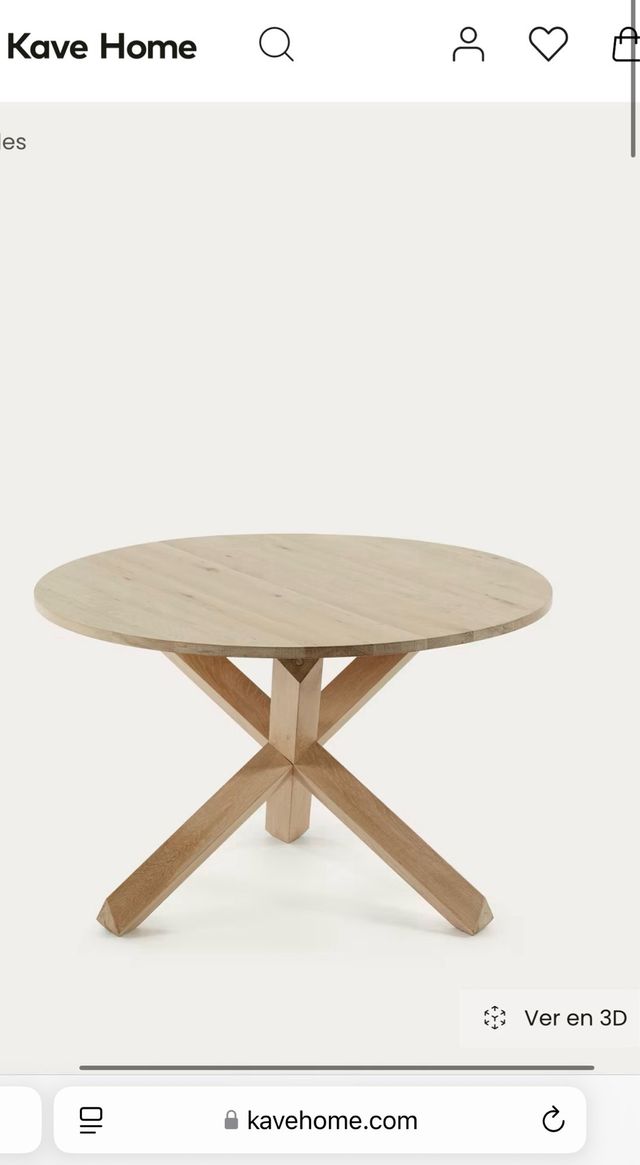 Mesa Madera Maciza Roble 120cm Kave Home