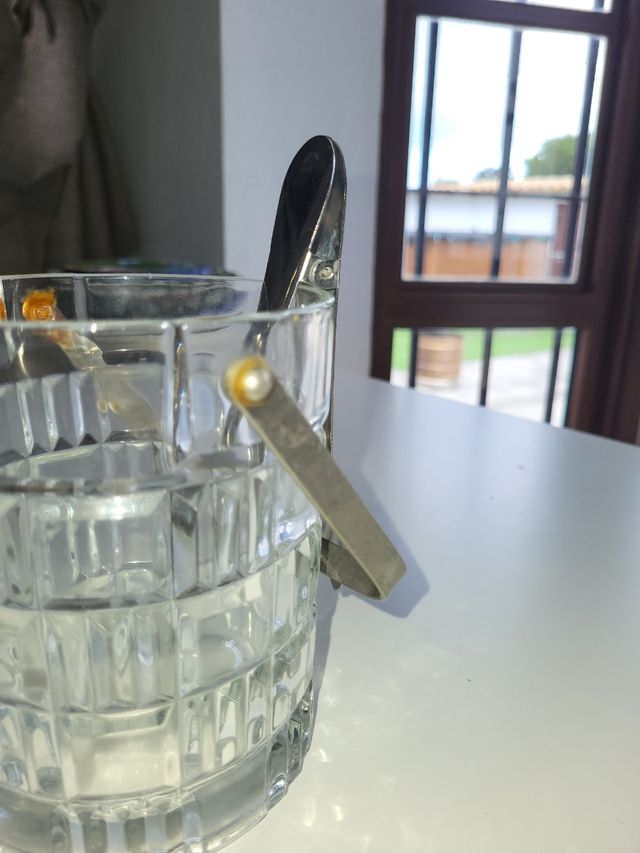 Cubo de hielo vintage de cristal