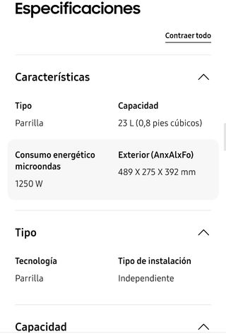 Microondas Samsung, Nuevo sin abrir