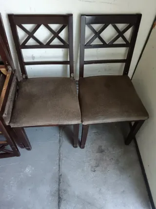 Sedie per sala da pranzo in legno rivestite