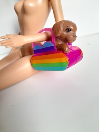 Barbie cane cucciolo più trasportino multicolor