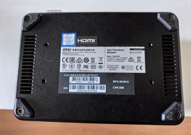 Mini pc Msi i7 32gb ram