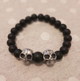 Pulsera de antracita y acero