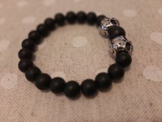 Pulsera de antracita y acero