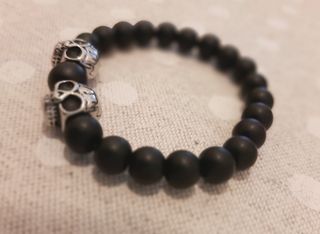Pulsera de antracita y acero
