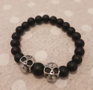 Pulsera de antracita y acero