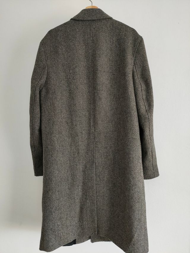 Abrigo espiga marrón, lana