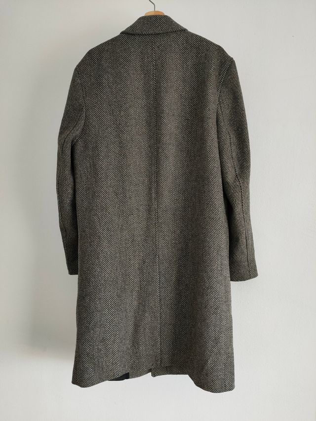 Abrigo espiga marrón, lana