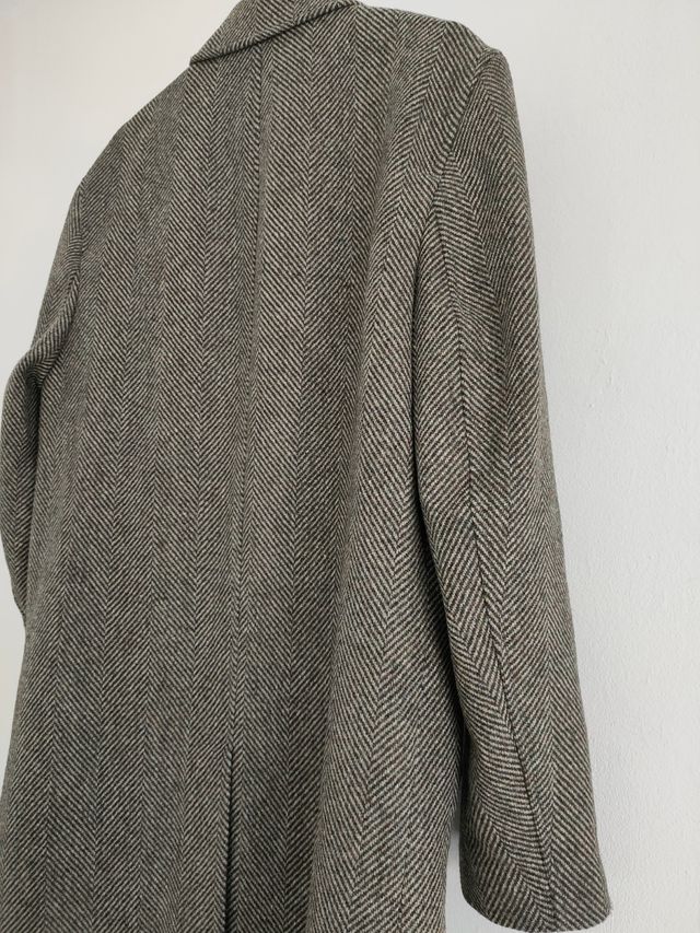 Abrigo espiga marrón, lana