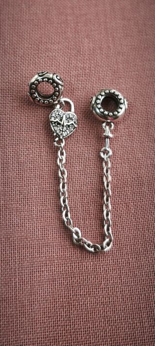 Pulsera de.seguridad plata de ley corazón 