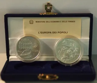 ITALIA Dittico L'Europa dei Popoli 2003 5 + 10 EUR