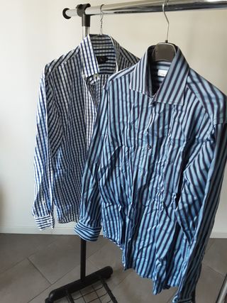 Stock 2 camicie righe blu 