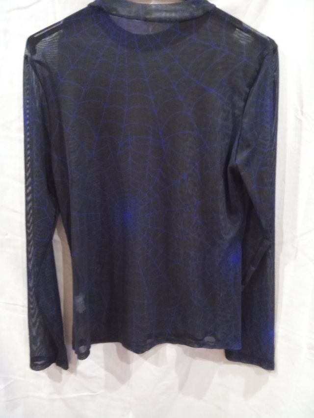 Camiseta cuello alto transparente mujer
