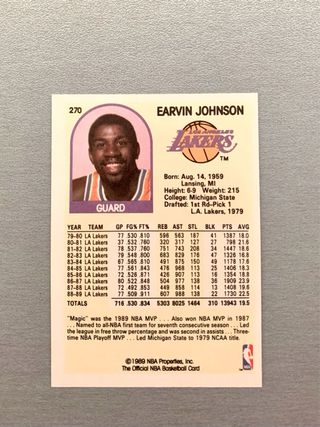 Carta NBA Magic Johnson. N.270 Hoops 89/90