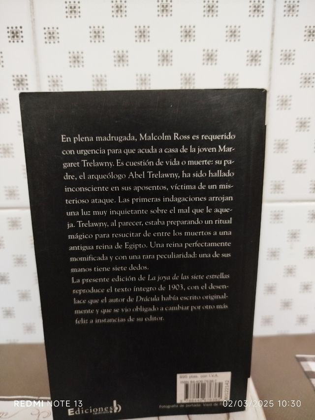 Libro la joya de las siete estrellas Bram stoker