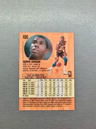 Carta NBA Magic Johnson N.100 Fleer 91/92