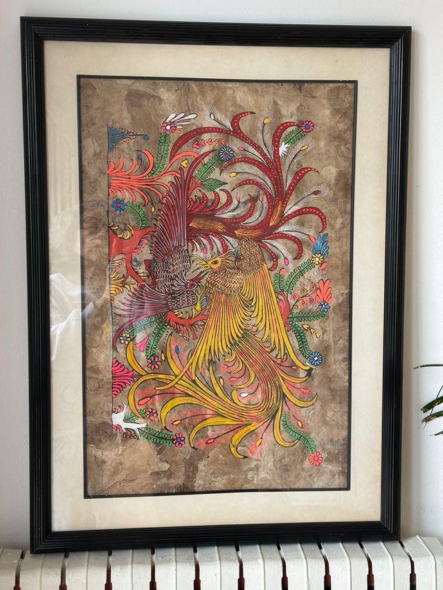 Cuadro de Mexico. Gallos de pelea