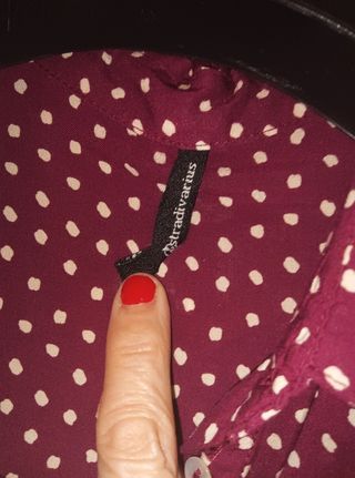 BLUSA Burdeos lunares blancos,viscosa