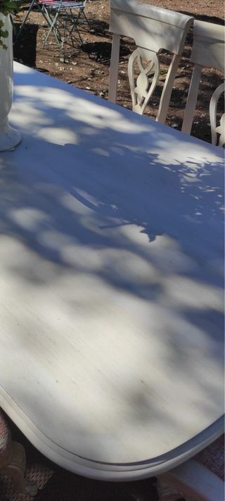 Mesa comedor madera maciza extensible y 6 sillas