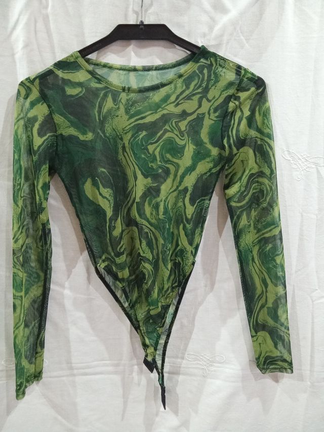 Body transparente elástico estampado 