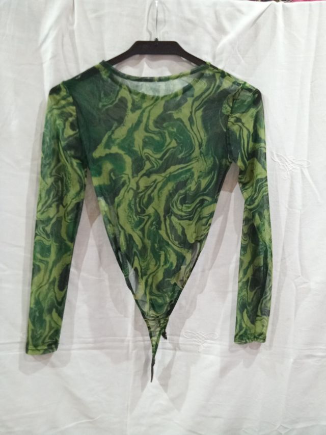Body transparente elástico estampado 