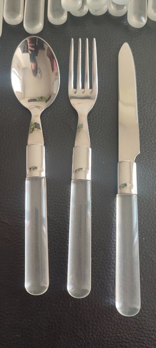 Posate acciaio inox e alabastro