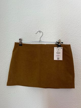 Mini falda ante marrón