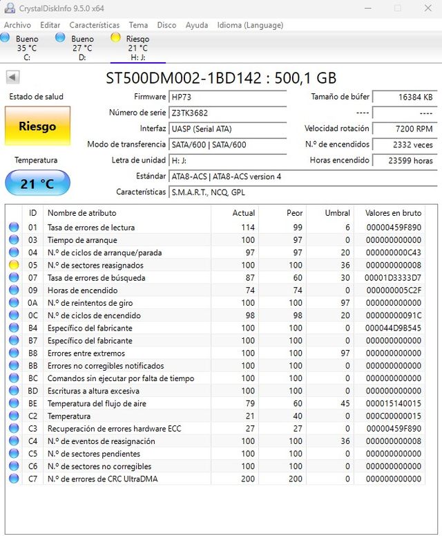 Disco duro HDD 500GB Seagate