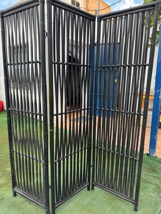 Biombo bambu negro ikea