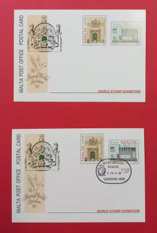 CARTOLINE COMMEMORATIVE POSTALI MALTA CON ANNULLO