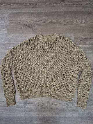 Jersey dorado fiesta. Stradivarius. Talla S