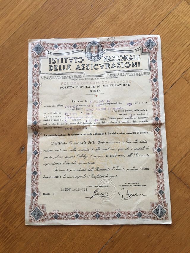 Polizza operaia del 1933