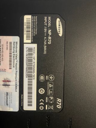 Portatil samsung R70 para piezas