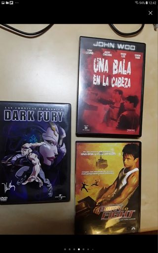 Lote de nueve películas en DVD.
