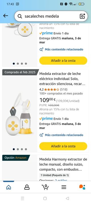 Saca leches medela nuevo sin estrenar